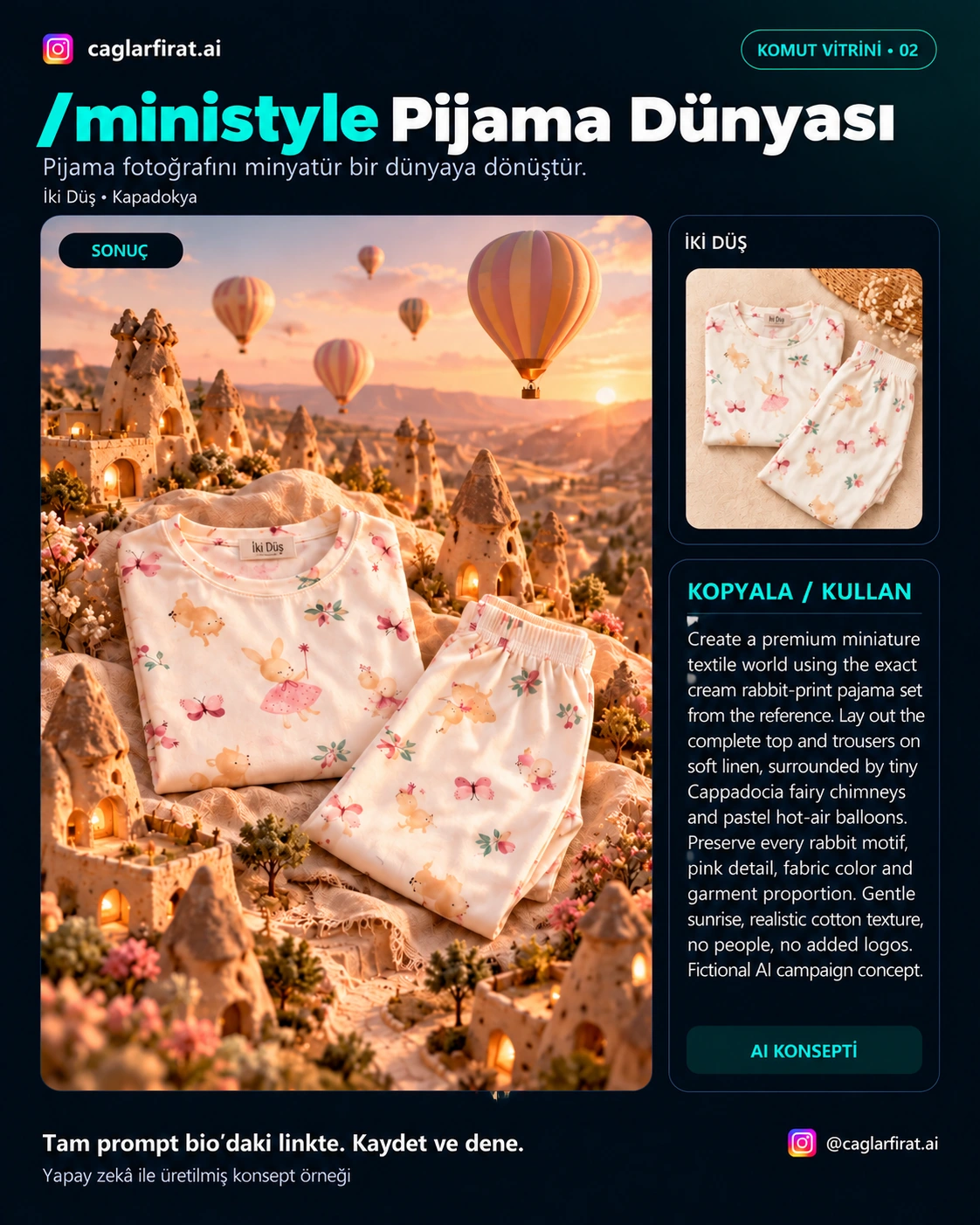 Pijama Dünyası — @caglarfirat.ai AI konsepti ve prompt görseli.